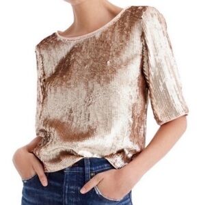 J. Crew Shimmering Gold Sequin Blouse